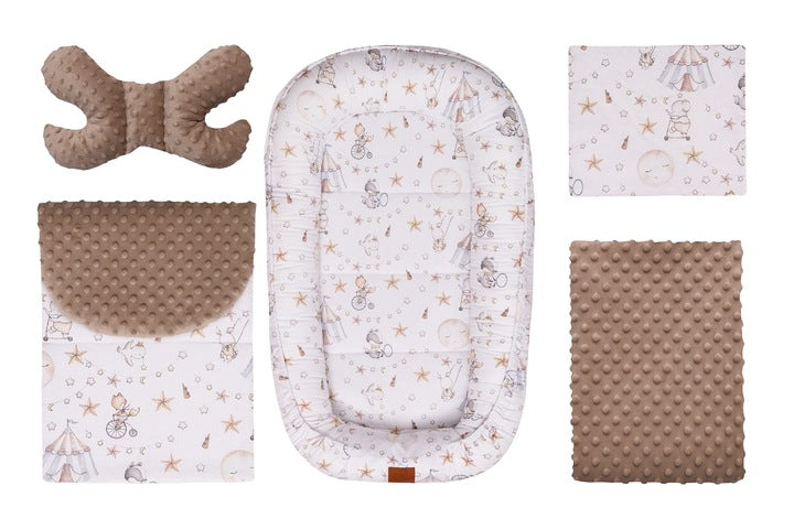 Infantilo Baby Cocoon 6 in 1 Nest Set Minky Blanket