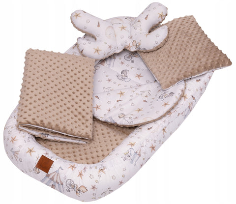 Infantilo Baby Cocoon 6 in 1 Nest Set Minky Blanket