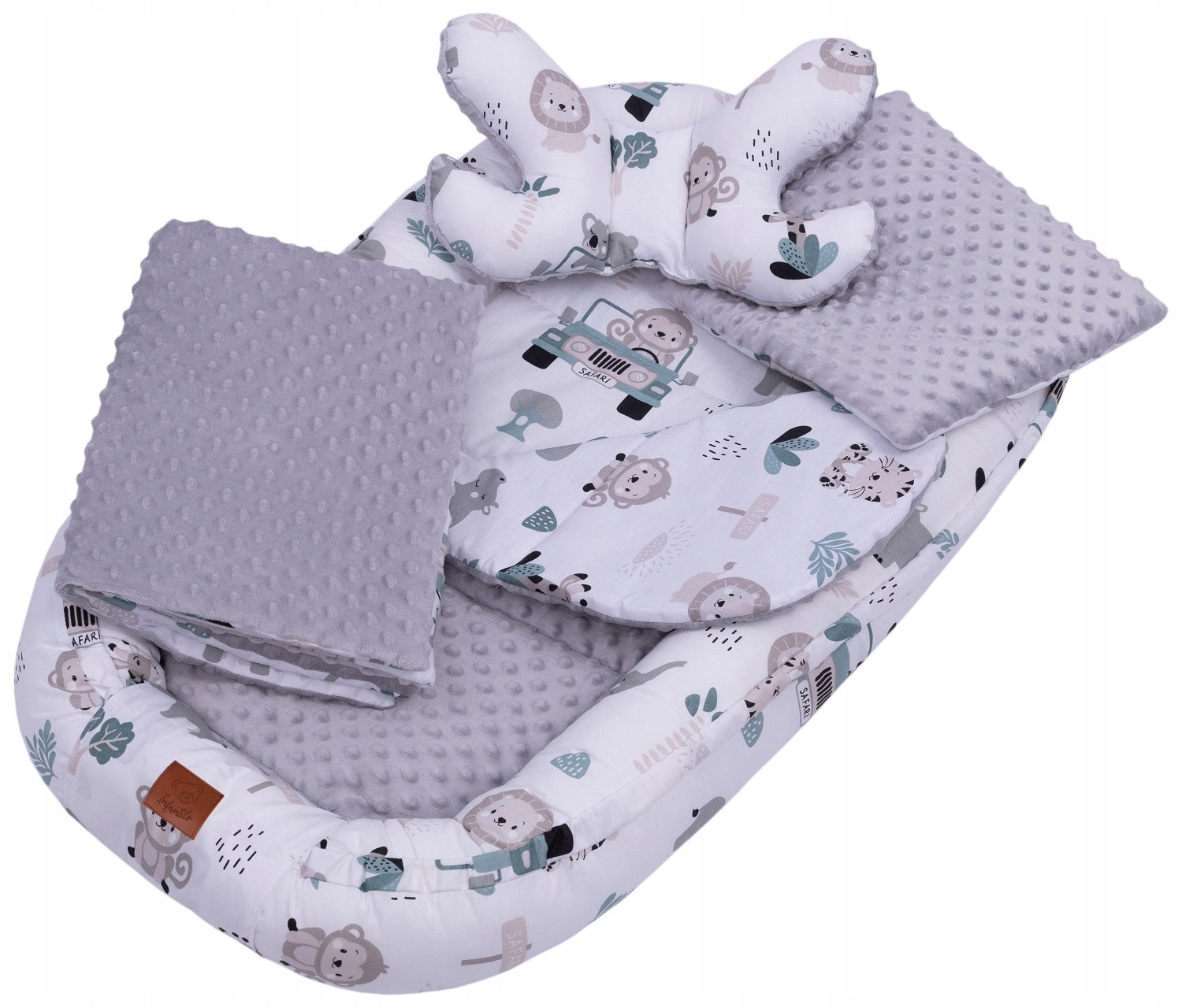 Infantilo Baby Cocoon 6 in 1 Nest Set Minky Blanket