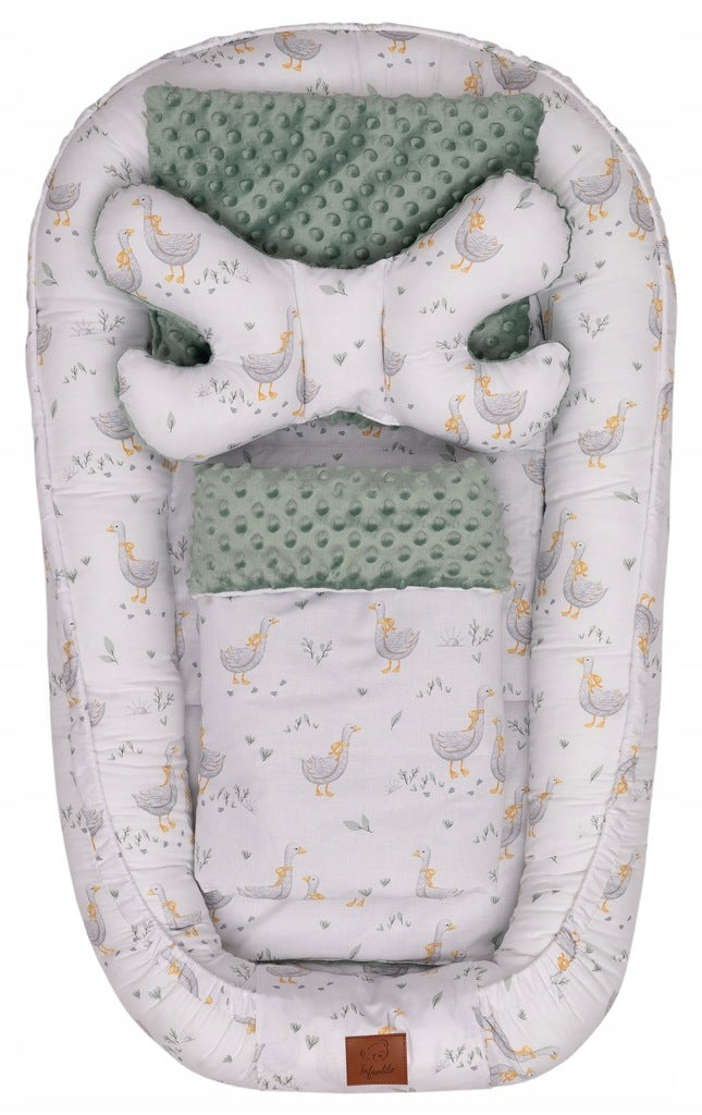 Infantilo Baby Cocoon 6 in 1 Nest Set Minky Blanket