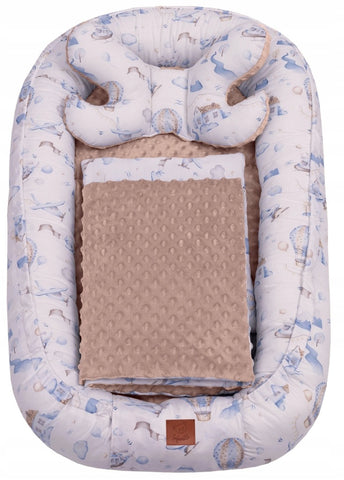Infantilo Baby Cocoon 6 in 1 Nest Set Minky Blanket