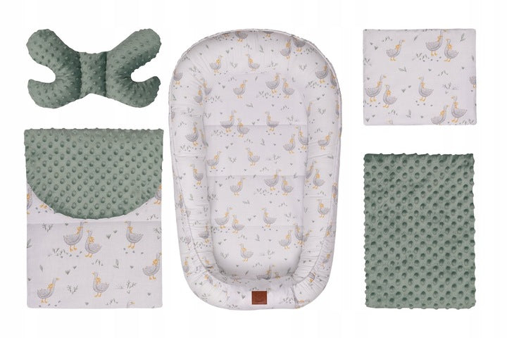 Infantilo Baby Cocoon 6 in 1 Nest Set Minky Blanket