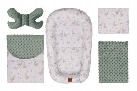 Infantilo Baby Cocoon 6 in 1 Nest Set Minky Blanket