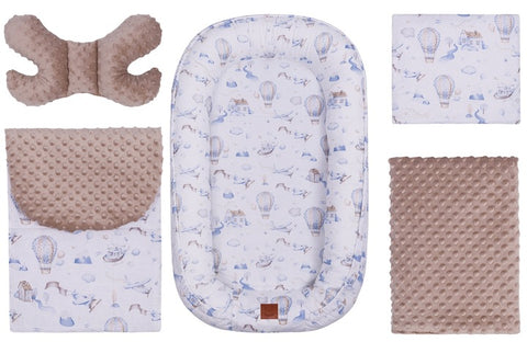 Infantilo Baby Cocoon 6 in 1 Nest Set Minky Blanket