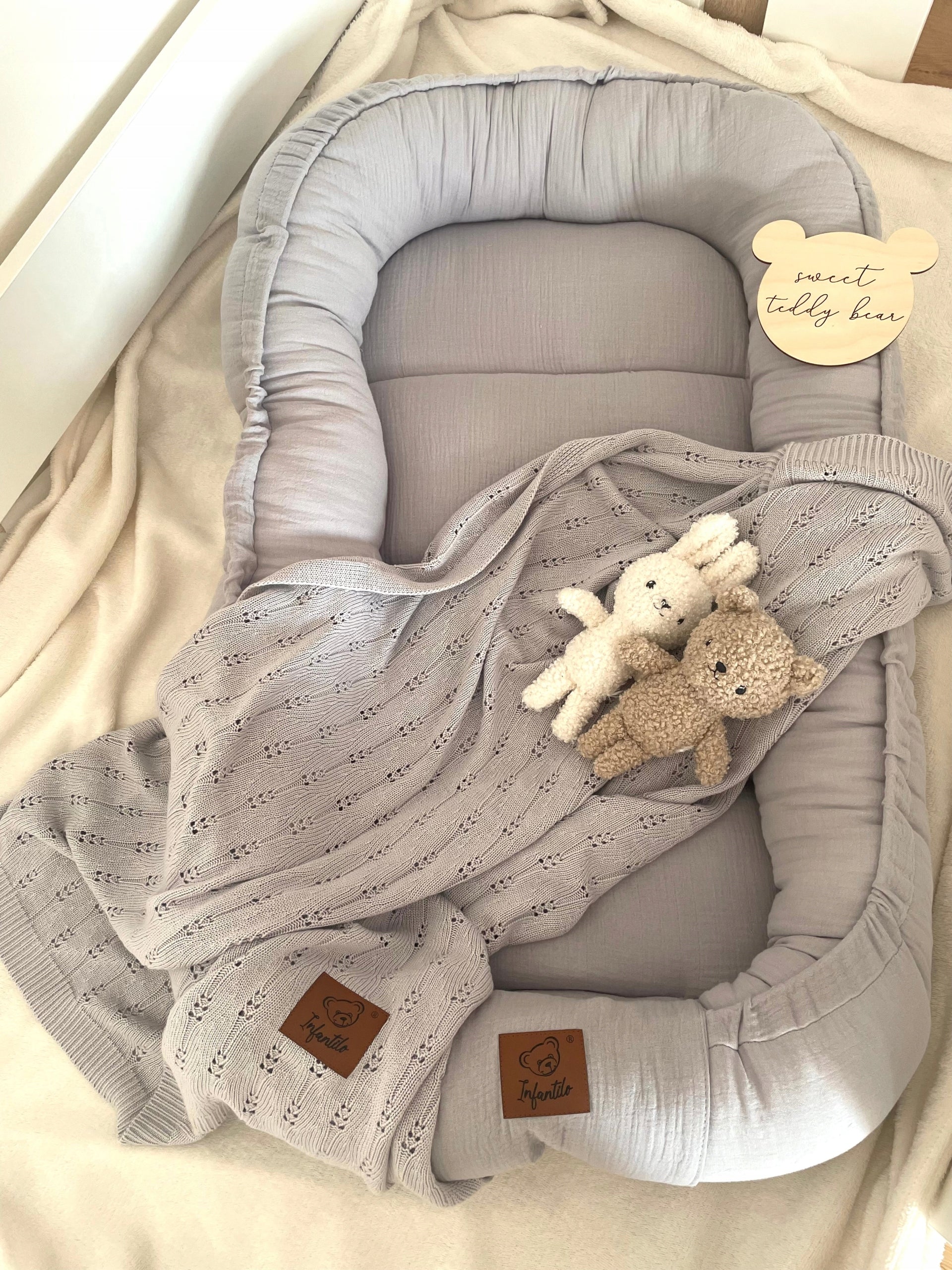 Infantilo Muslin Baby Cocoon in Grey