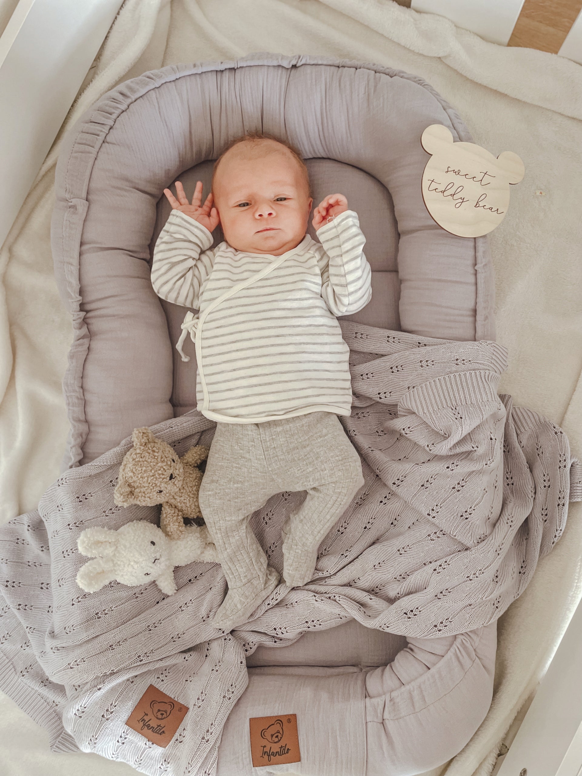 Infantilo Muslin Baby Cocoon in Grey