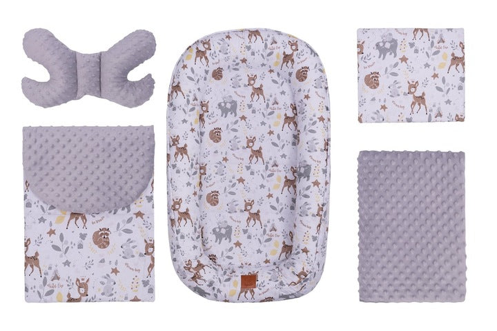 Infantilo Baby Cocoon 6 in 1 Nest Set Minky Blanket