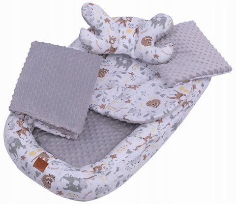 Infantilo Baby Cocoon 6 in 1 Nest Set Minky Blanket