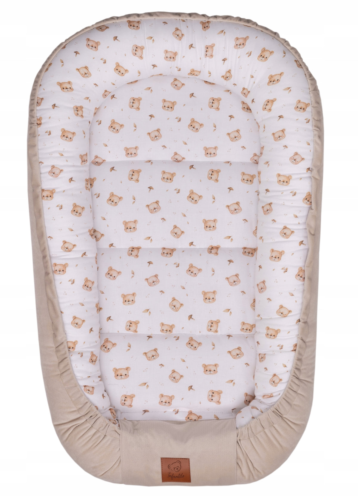 Infantilo Baby Cocoon Velvet and Cotton Satin Premium – Teddy Bear Beige