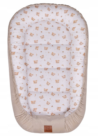 Infantilo Baby Cocoon Velvet and Cotton Satin Premium – Teddy Bear Beige