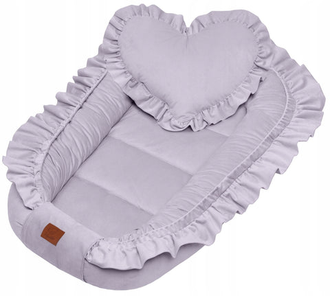 Infantilo Premium baby cocoon with a Delicate Velvet Frill