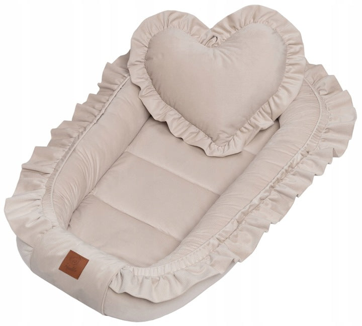 Infantilo Premium baby cocoon with a Delicate Velvet Frill