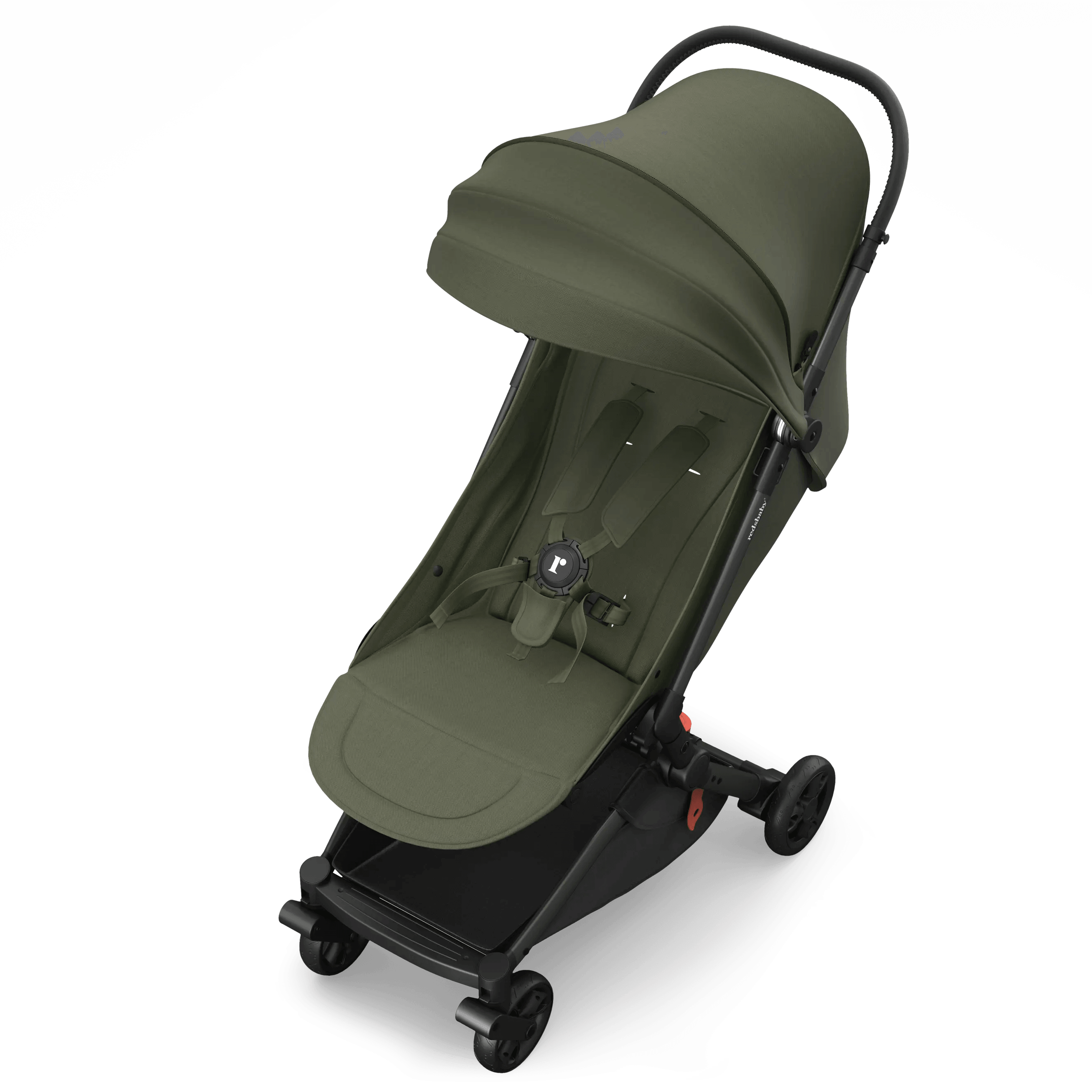 Close-up of Redsbaby SKIP² Ivy canopy and seat, featuring ergonomic design and comfort.