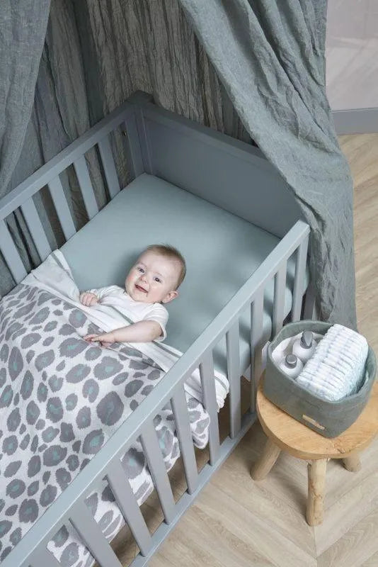 Meyco - Meyco Baby Fitted Sheet 2-Pack for Junior Bed - Uni Stone Green (70x140/150cm) - Mari Kali Stores Cyprus