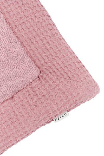 Meyco Playpen Mattress Waffle Teddy - Old Pink - 80x100cm - Mari Kali Stores Cyprus