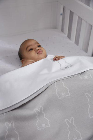 Meyco Crib Bed Blanket Rabbit - Silver - 75x100cm