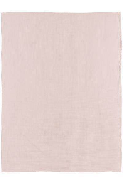 Meyco Cot Bed Sheet Pre-washed Muslin Uni - Soft Pink - 100x150cm - Mari Kali Stores Cyprus
