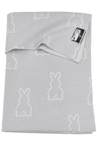 Meyco Crib Bed Blanket Rabbit - Silver - 75x100cm - Mari Kali Stores Cyprus