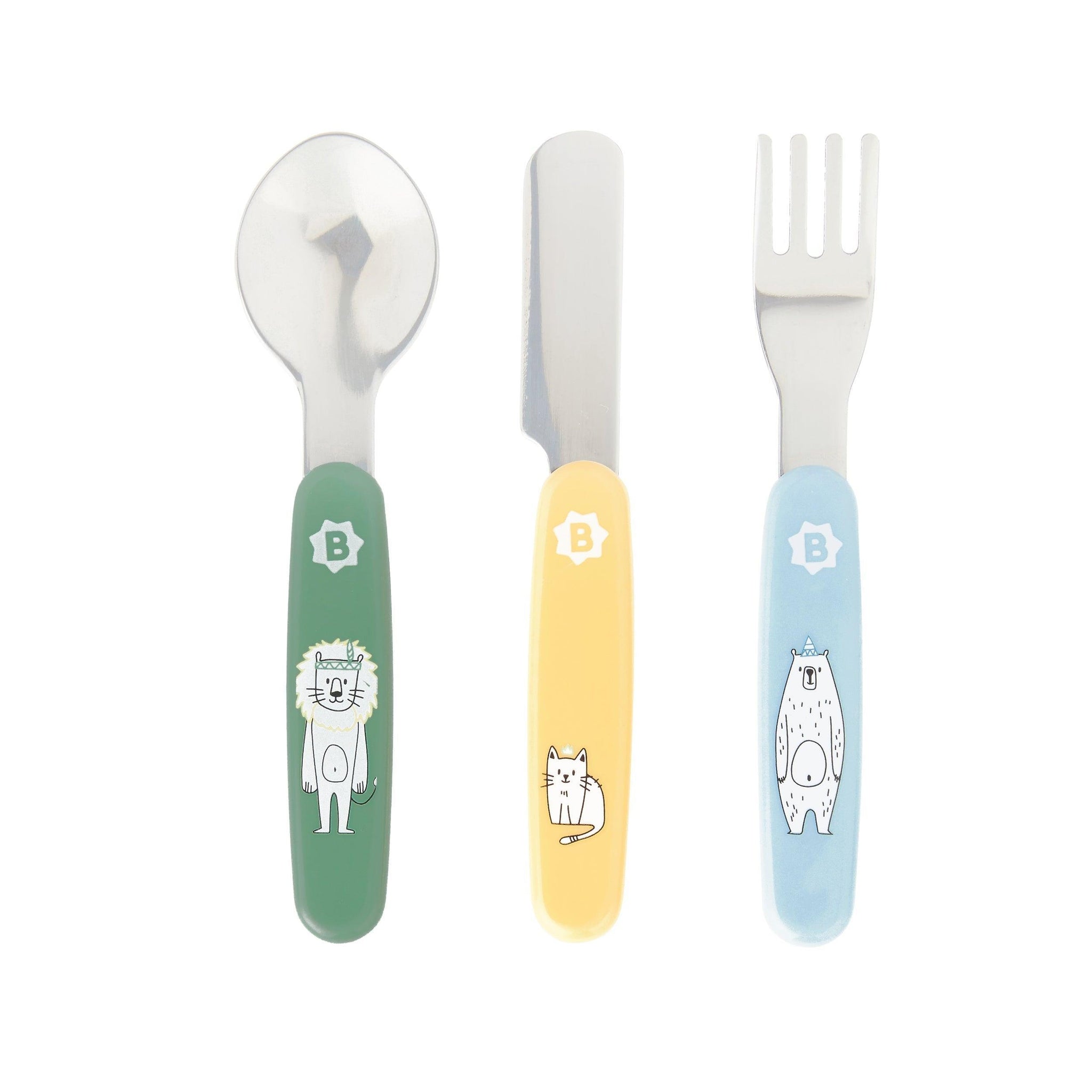 Badabulle - Metal Cutlery Set for Babies - 12m+ - Mari Kali Stores Cyprus