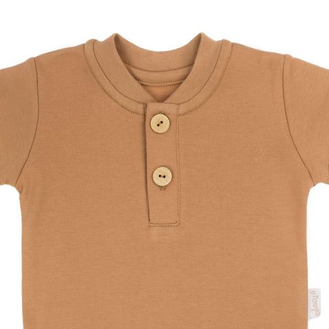 BamarNicol - Bamar Nicol Cotton bodysuit boys short sleeve caramel MIKI - Mari Kali Stores Cyprus