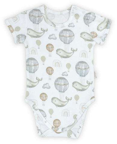 BamarNicol - Bamar Nicol Cotton bodysuit boys short sleeve white MIKI - Mari Kali Stores Cyprus