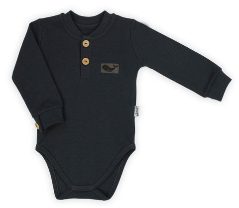 BamarNicol - Bamar Nicol Cotton bodysuit for boys long sleeves graphite MIKI - Mari Kali Stores Cyprus