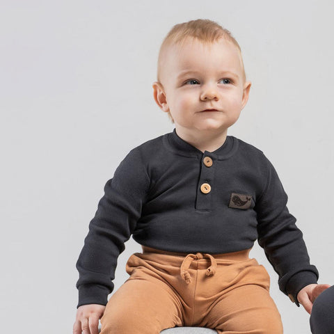 BamarNicol - Bamar Nicol Cotton bodysuit for boys long sleeves graphite MIKI - Mari Kali Stores Cyprus