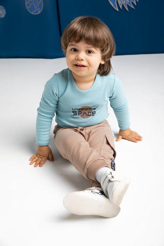 BamarNicol - Bamar Nicol Cotton bodysuit for boys long sleeves mint STAR - Mari Kali Stores Cyprus