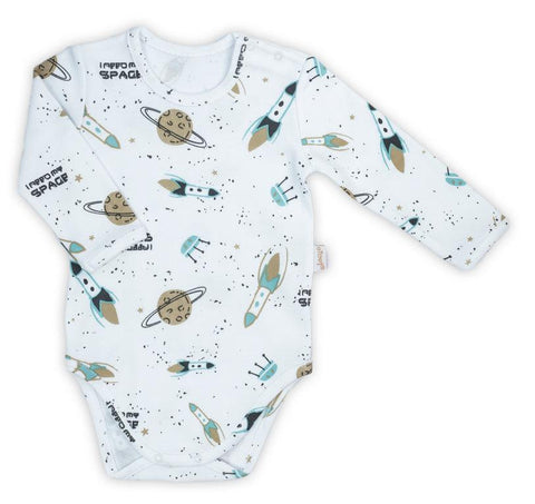 BamarNicol - Bamar Nicol Cotton bodysuit for boys long sleeves white STAR - Mari Kali Stores Cyprus