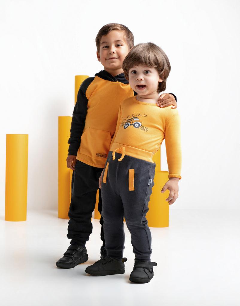 BamarNicol - Bamar Nicol Cotton bodysuit for boys long sleeves yellow TRUCK - Mari Kali Stores Cyprus