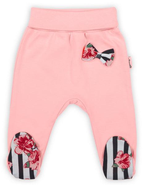 BamarNicol - BamarNicol Cotton trousers with feet , girl, pink, stripes NANA - Mari Kali Stores Cyprus