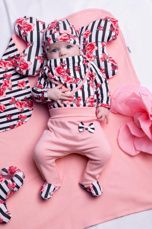 BamarNicol - BamarNicol Cotton trousers with feet , girl, pink, stripes NANA - Mari Kali Stores Cyprus