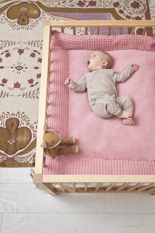 Meyco Playpen Mattress Waffle Teddy - Old Pink - 80x100cm