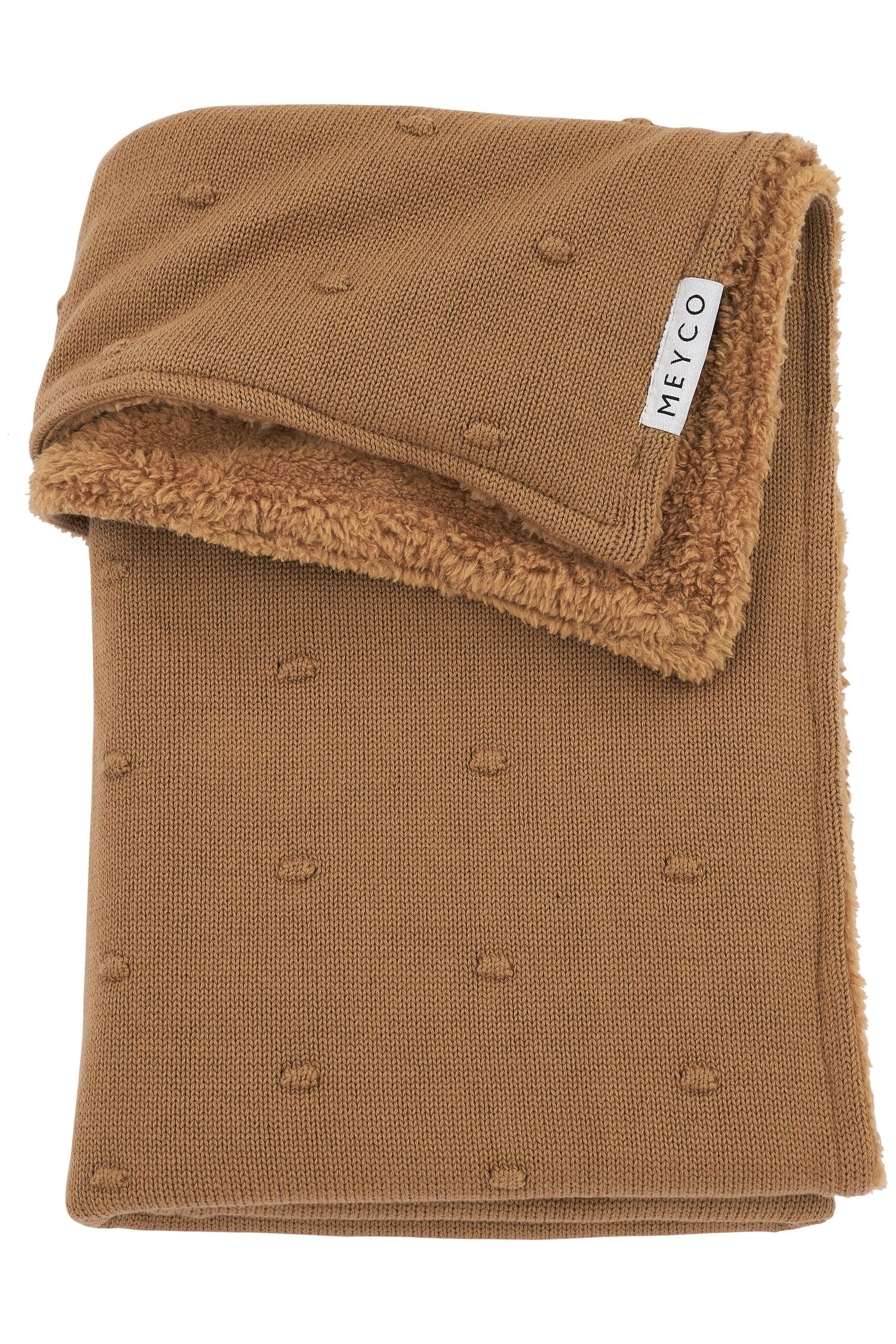 Crib Blanket Velvet Knots Teddy - Toffee 75x100cm - Mari Kali Stores Cyprus
