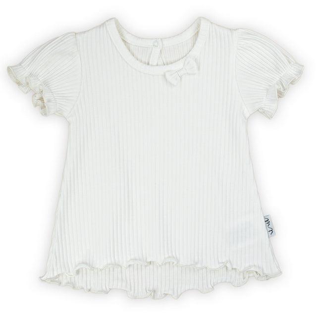 BamarNicol - Bamar Nicol Ribbed blouse short sleeve girls cream LEA - Mari Kali Stores Cyprus