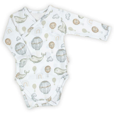 Bamar Nicol Cotton bodysuit envelope boys long sleeves white MIKI - Mari Kali Stores Cyprus