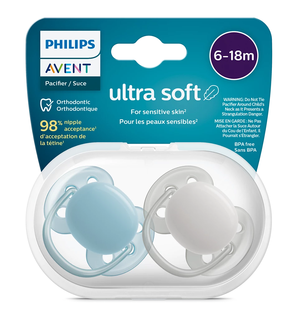 Avent ultra soft Pacifier Soother 6-18 m Boy x 2