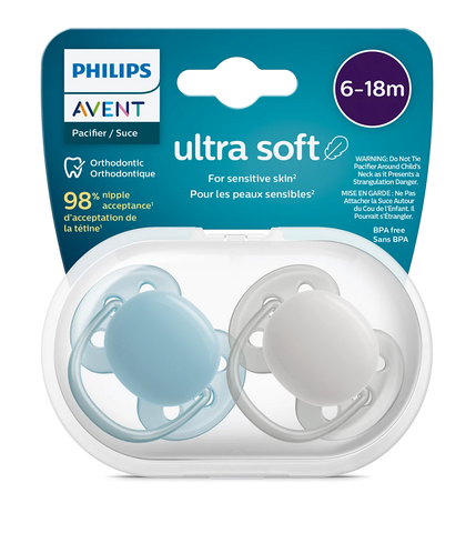 Avent ultra soft Pacifier Soother 6-18 m Boy x 2