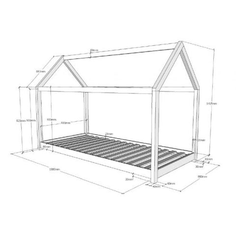Cabane Junior Bed Natural ,  90x200 cm