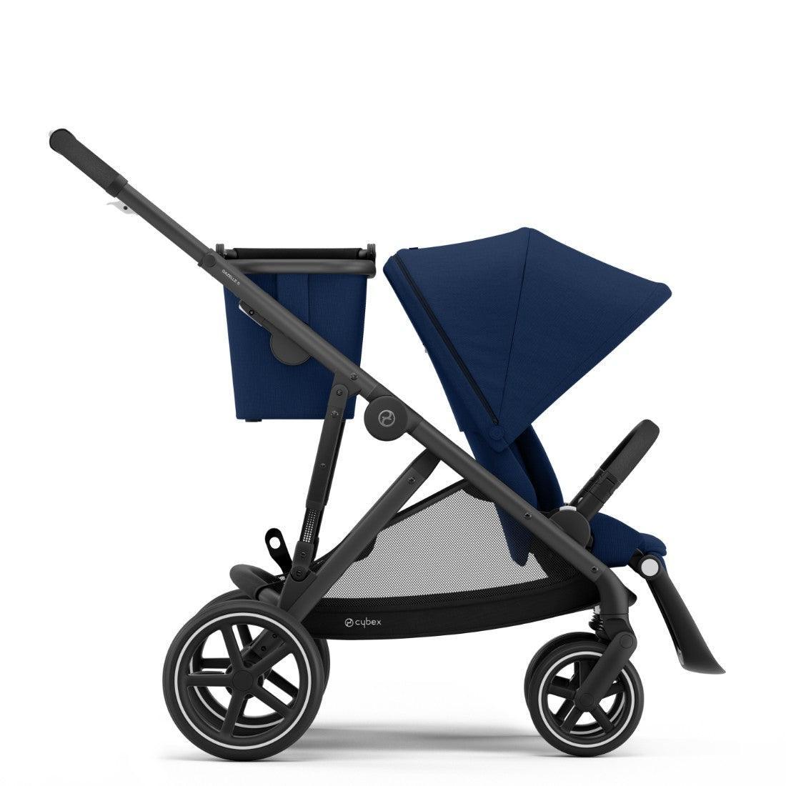 Cybex Gazelle S 2 - Poussette double évolutive Color Ocean Blue (Châssis  Silver)