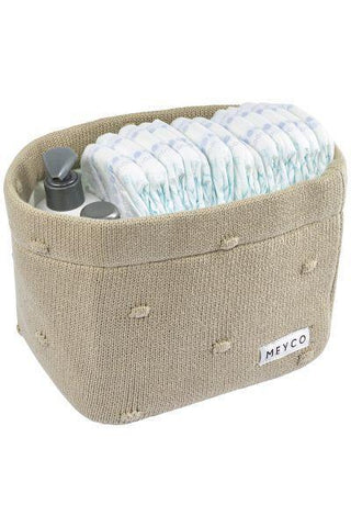 Meyco Nursery Basket Mini Knots - Sand - Medium - Mari Kali Stores Cyprus