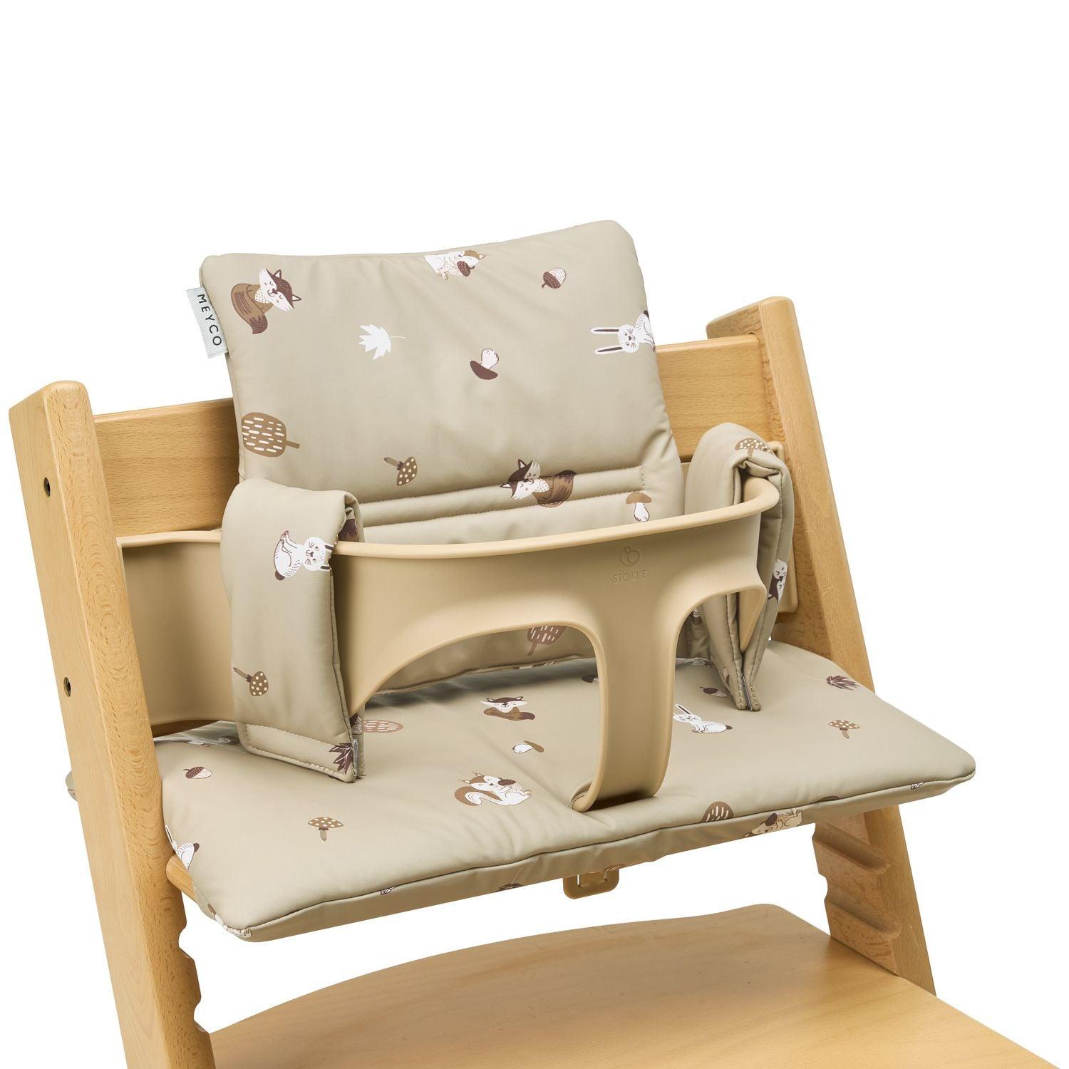 Meyco Baby Highchair Cushion for Growth Chair Forest Animals - Sand - Mari Kali Stores Cyprus
