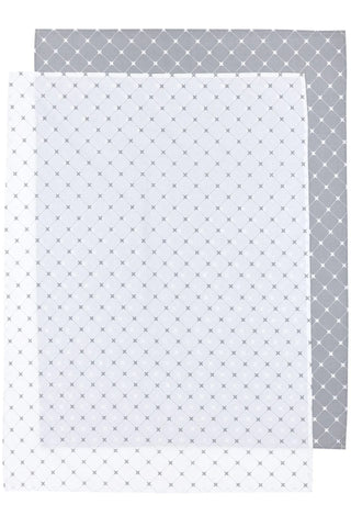 Meyco - Meyco Baby Crib Sheet 2-Pack - Louis Grey (75x100cm) - Mari Kali Stores Cyprus