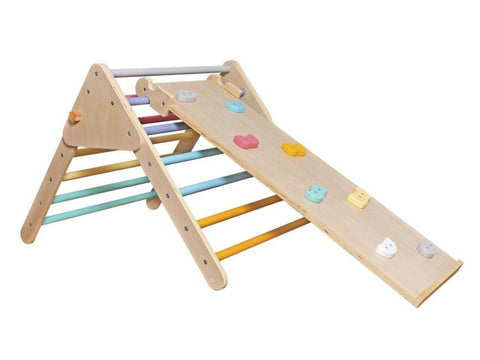 Wooden Pikler Triangle + Board 2in1