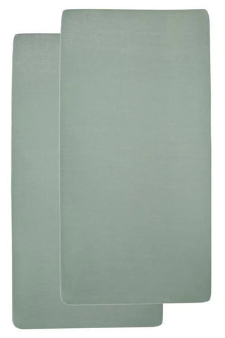 Meyco - Meyco Baby Fitted Sheet 2-Pack for Junior Bed - Uni Stone Green (70x140/150cm) - Mari Kali Stores Cyprus