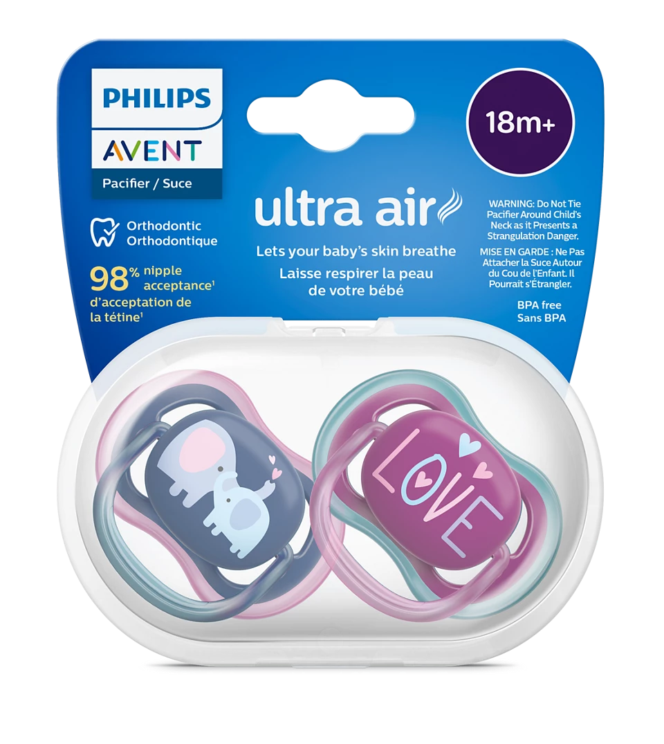 Avent ultra air Pacifier 18m+ Girl x 2