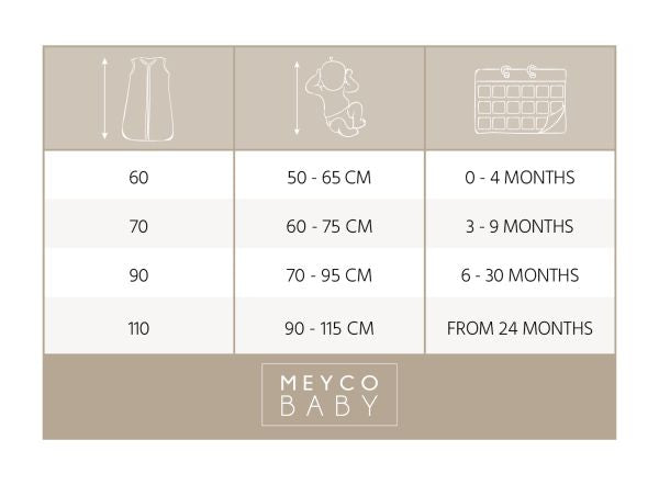 Meyco Baby Sleeping Bag With Detachable Sleeves Slub/smile - Taupe/offwhite - 70cm