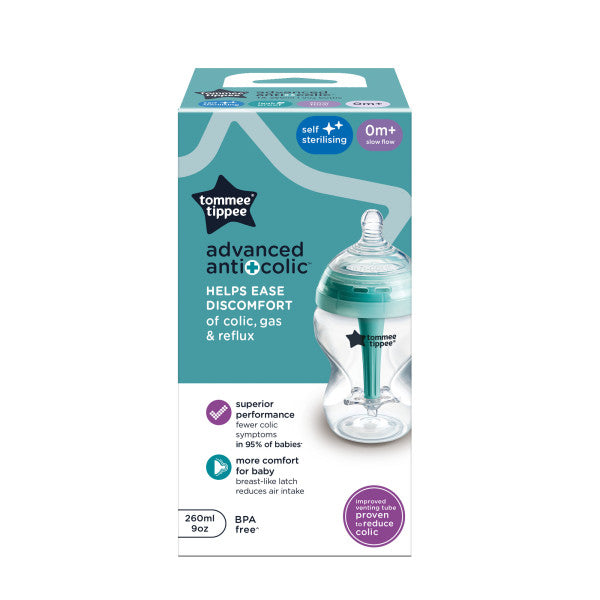 Tommee Tippee Natural Start Anti-Colic Baby Bottle 260ml, 0m+