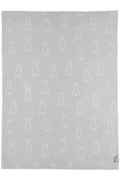 Meyco Crib Bed Blanket Rabbit - Silver - 75x100cm - Mari Kali Stores Cyprus