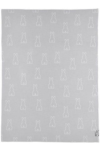 Meyco Crib Bed Blanket Rabbit - Silver - 75x100cm - Mari Kali Stores Cyprus